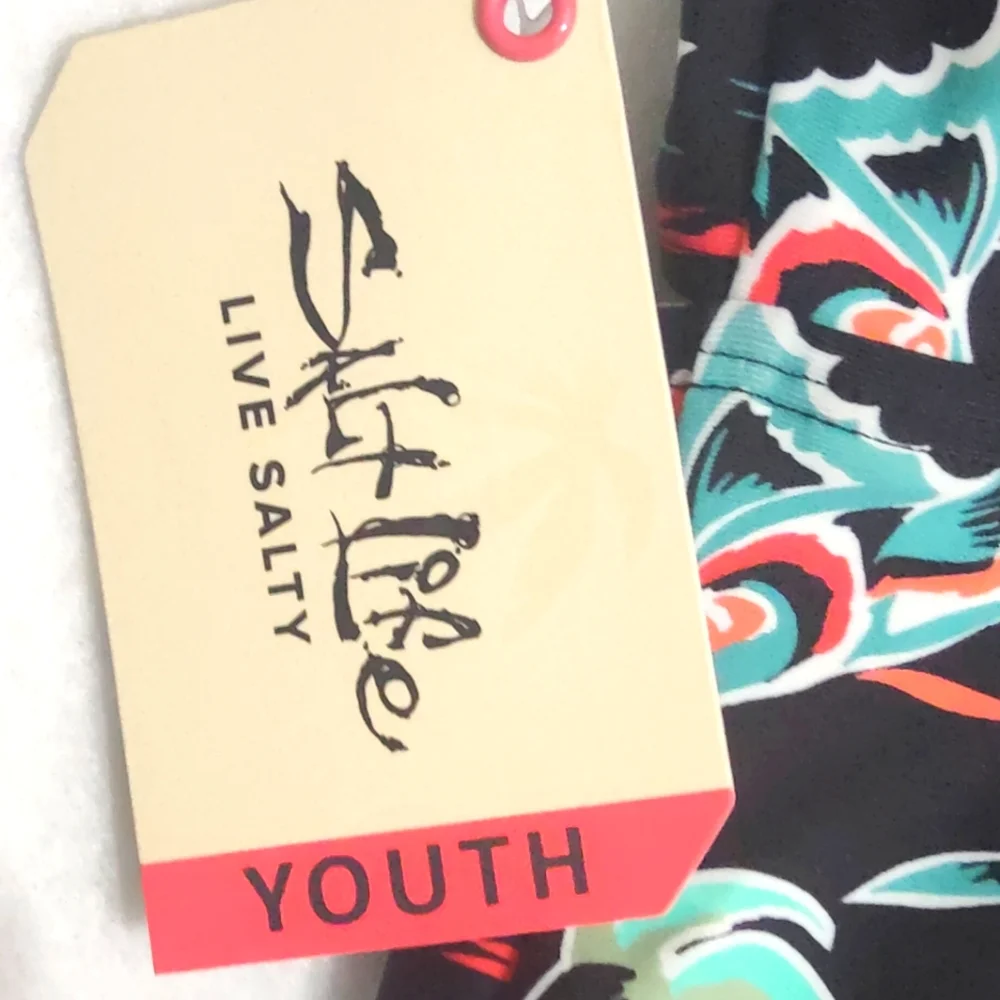 Salt Life Ocean Drift Youth One Piece Swimsuit Size Y10 Color Black‎